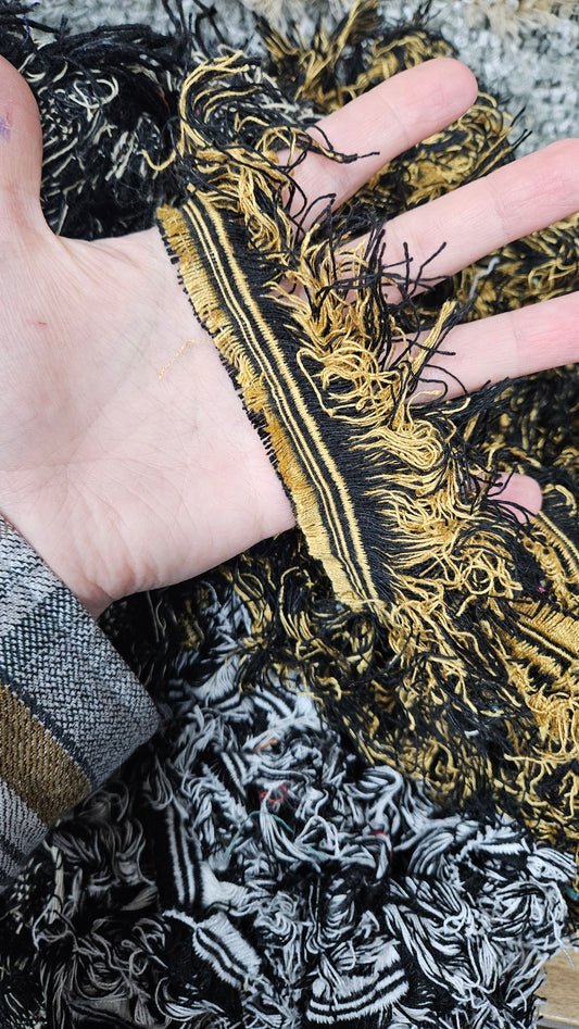 BULK 09 - shaggy fringe ribbon for tapestry weaving and fiber art - 3.7 POUNDS