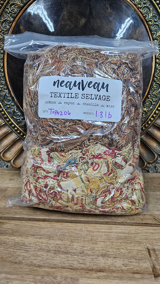 TOPAZ FIELDS - shaggy fringe ribbon for tapestry weaving and fiber art - TOPAZ06 (1.3 lb)