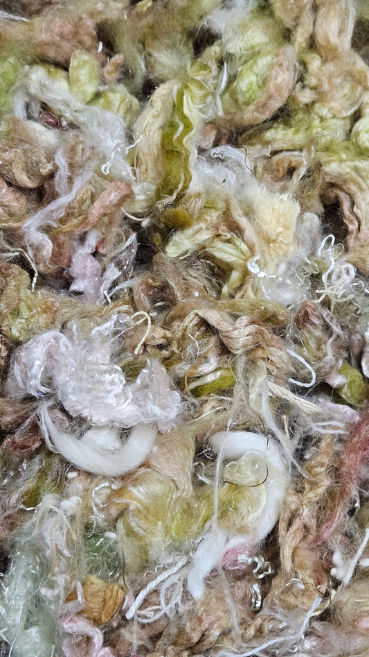 BYZANTINE BLONDE - limited edition Mucha Art Nouveau inspired alpaca bamboo texture mix for fiber blending and felting - 3 oz | 85 g