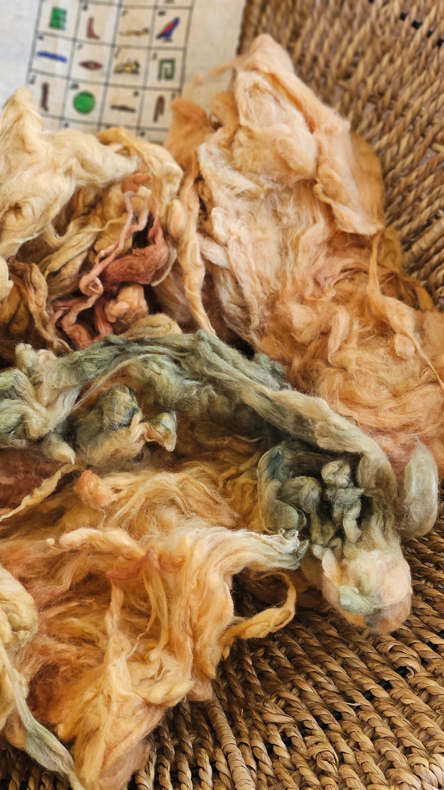 SEKHMET Hand-Dyed Organic Extra Fine Cotton Noil for fiber art, texture blending, and papermaking - 1 ounce | 28 grams