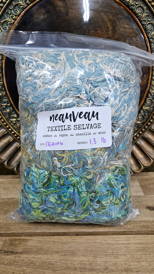 OCTOPUS GARDEN - shaggy fringe ribbon for tapestry weaving and fiber art - SEA006 (1.3 lb)