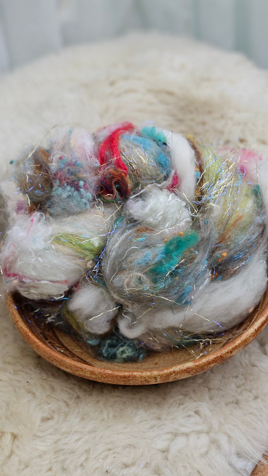 Luxe Layered Textured Art Batt - 020- 2 ounces | 57 grams