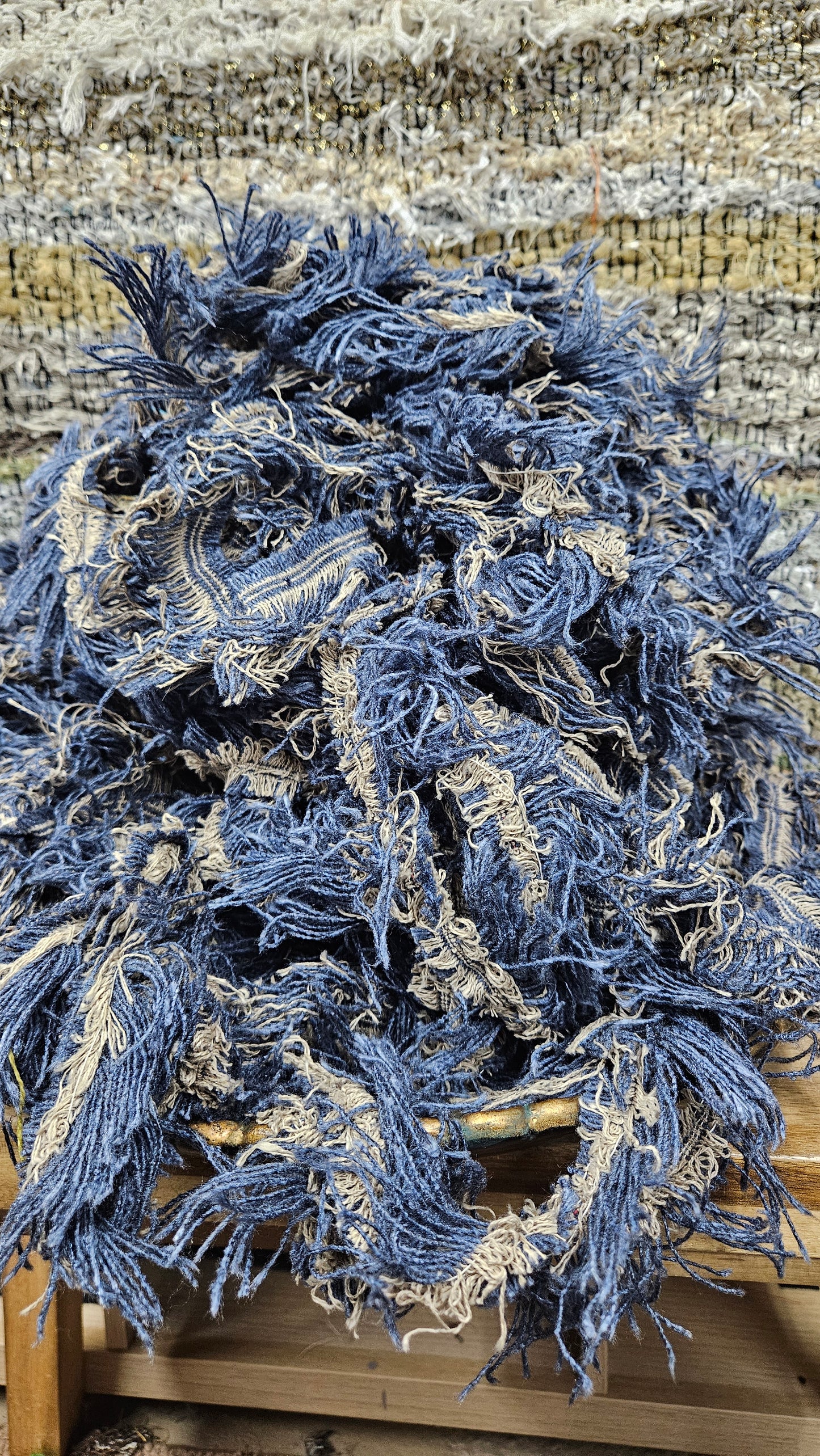 BULK 03 - shaggy fringe ribbon for tapestry weaving and fiber art - 3.5 POUNDS