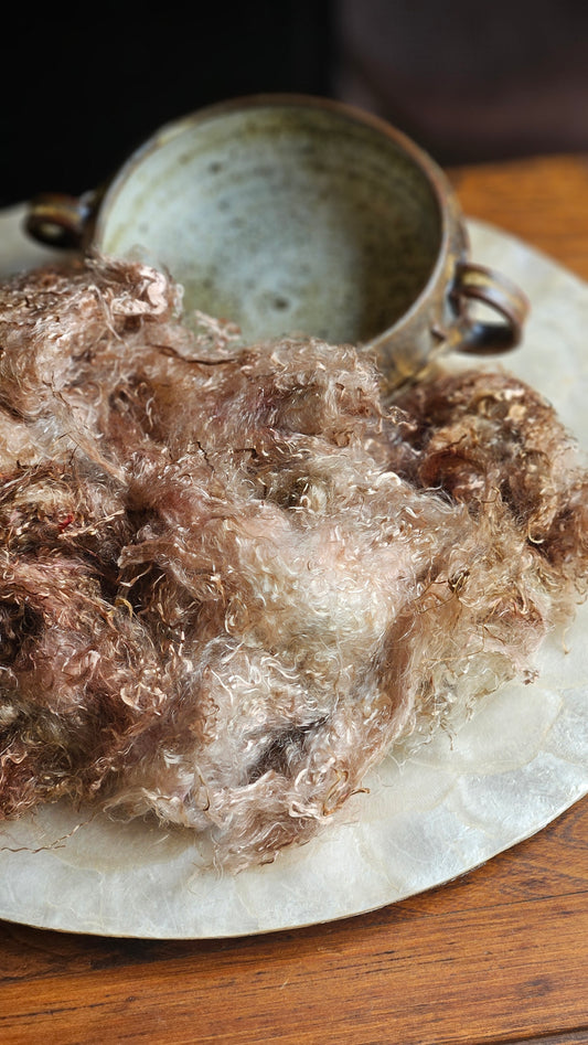 TAAFFEITE- hand-dyed eucalyptus crimp faux-silk for art yarn embellishing, fiber blending, felting, and papermaking - 2 oz | 57 g