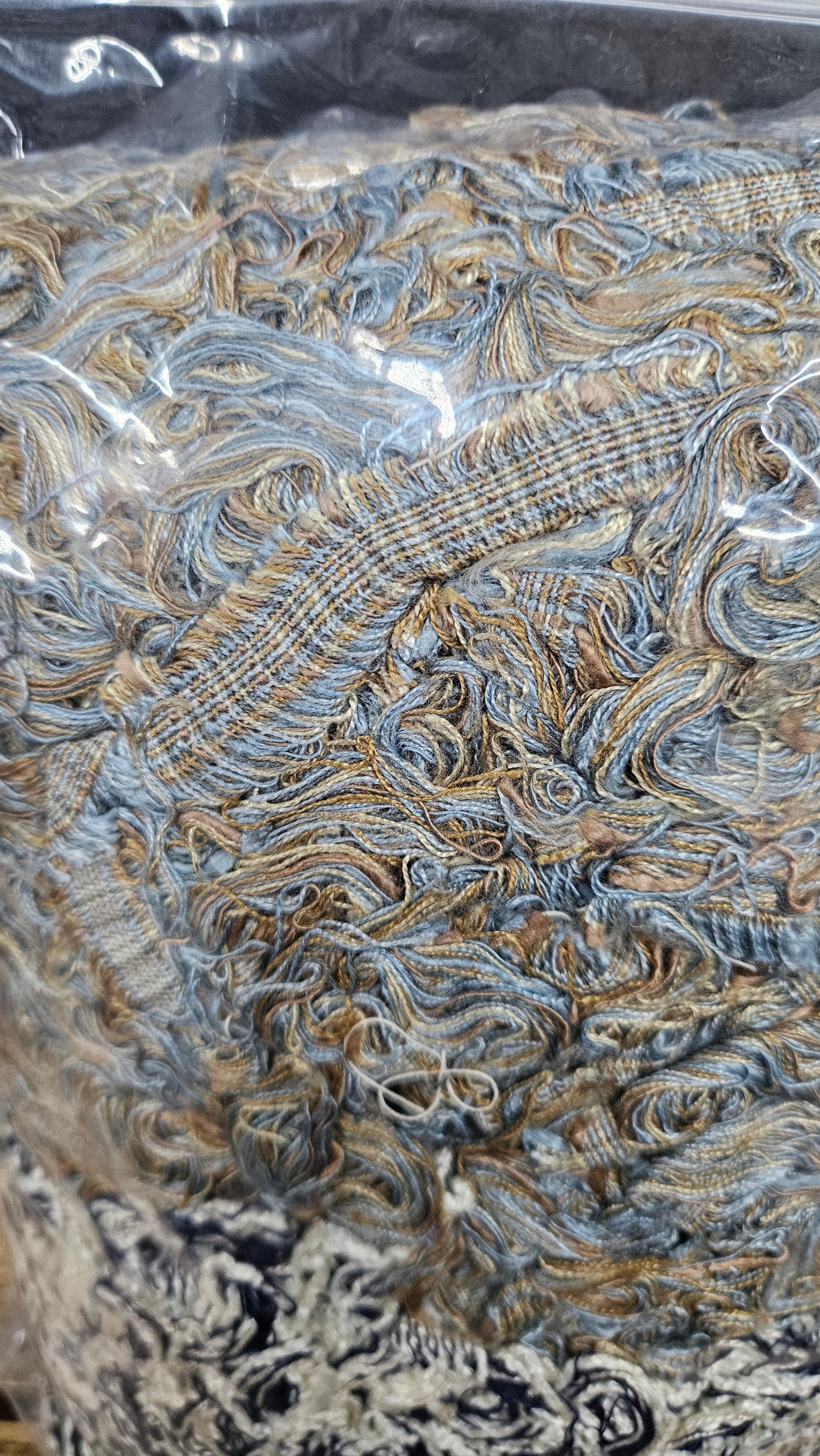 QUARTZ BEACH - shaggy fringe ribbon for tapestry weaving and fiber art - QUARTZ08 (1.3 lb)