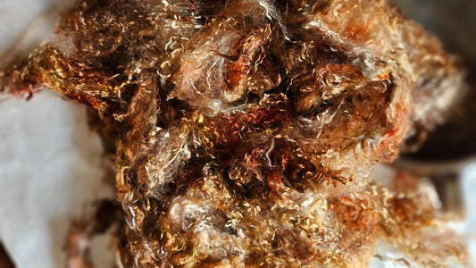 CARNOTITE - hand-dyed eucalyptus crimp faux-silk for art yarn embellishing, fiber blending, felting, and papermaking - 2 oz | 57 g