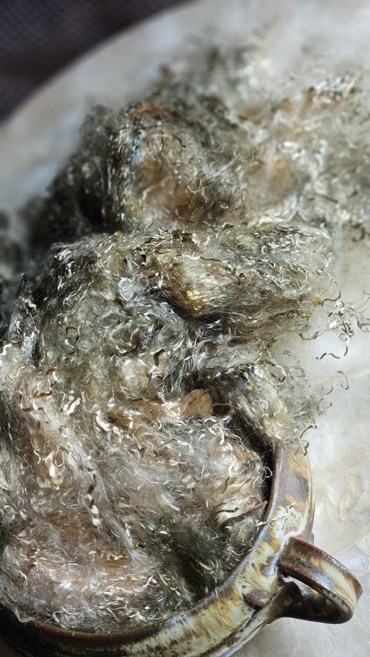 PREHNITE - hand-dyed eucalyptus crimp faux-silk for art yarn embellishing, fiber blending, felting, and papermaking - 2 oz | 57 g