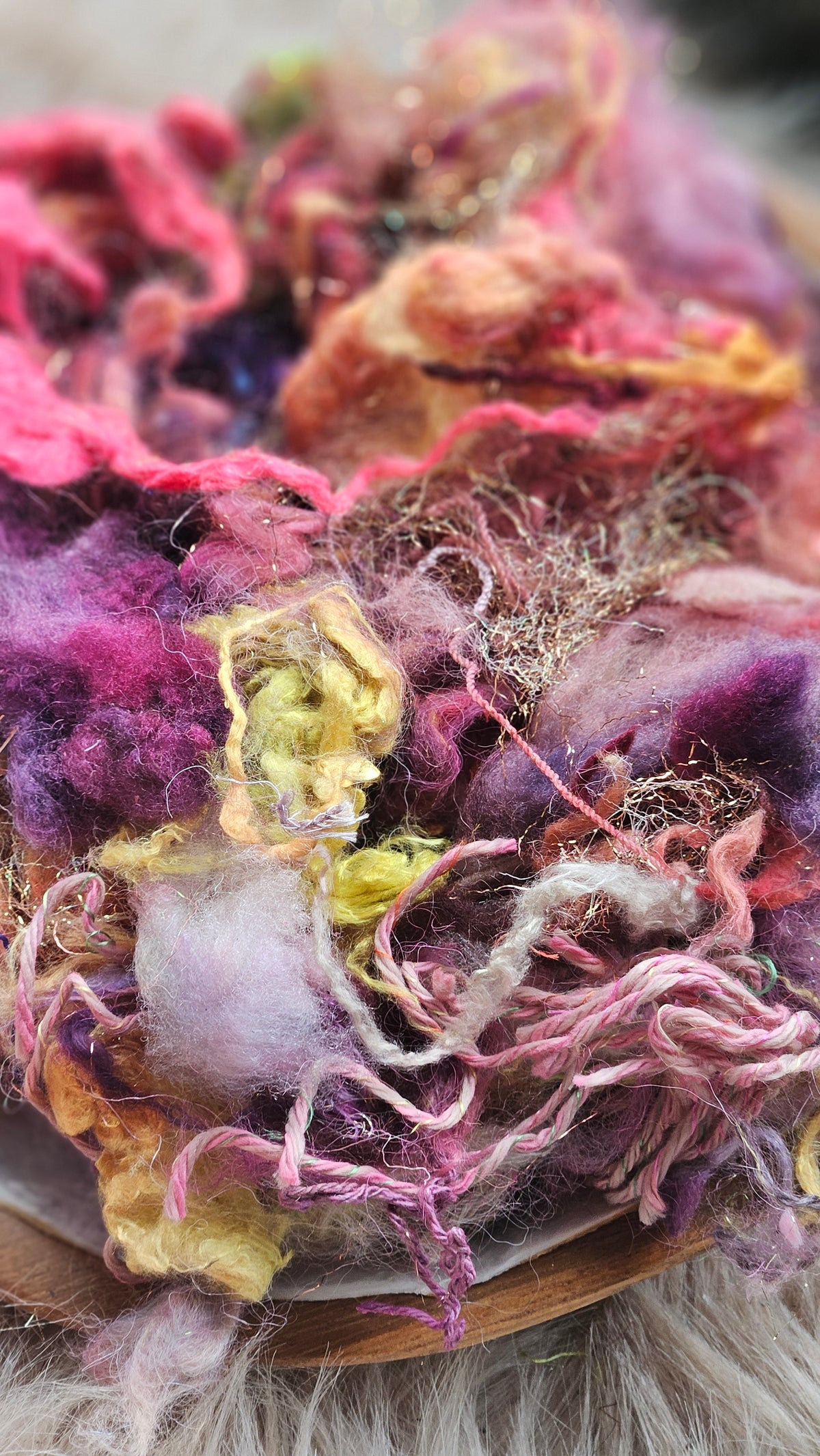 Coral Bloom - hand-dyed wool alpaca bamboo texture blend - 4 ounces | 114 grams