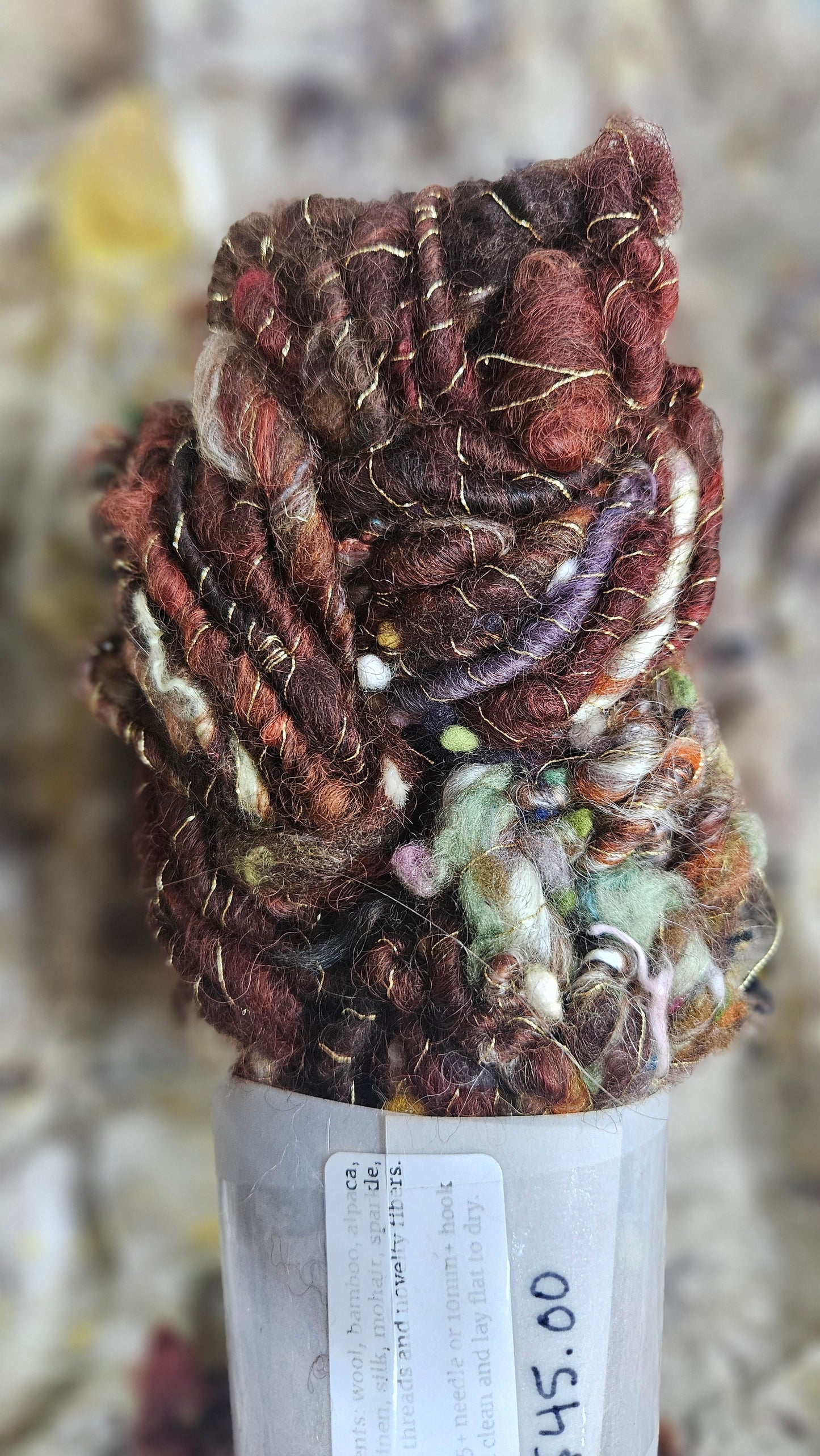 Handspun Bulky Art Yarn - Cinnamon Grove 04
