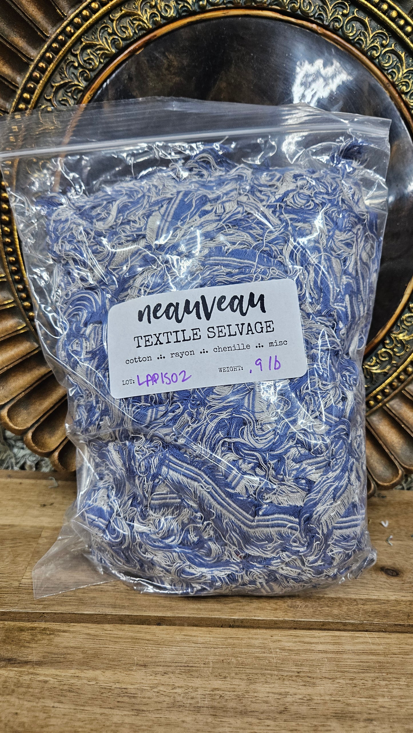 STARRY NIGHT - shaggy fringe ribbon for tapestry weaving and fiber art - LAPIS02 (.9 lb)