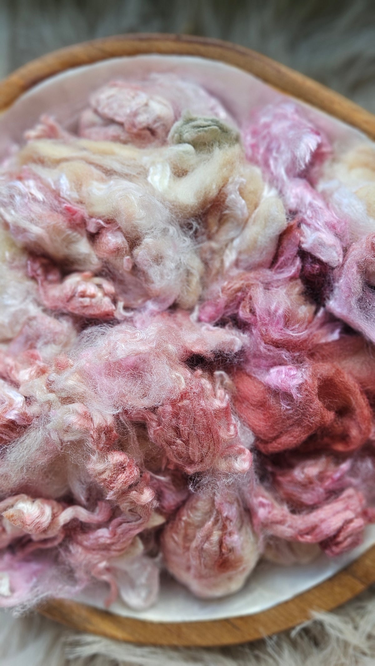 Goji Berry - hand-dyed fine wool and silky bamboo mill ends - 5 oz | 142 g