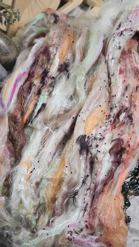 Shaniko Wool Silk Flax Neauveau Art Batt 906 - 3.5 oz