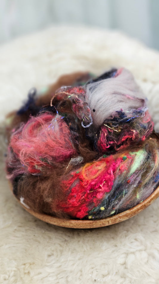 Luxe Layered Textured Art Batt - 030 - 2 ounces | 57 grams