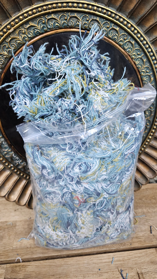 SUMMER WAVES - shaggy fringe ribbon for tapestry weaving and fiber art - SAPH8910 (.75 lb)