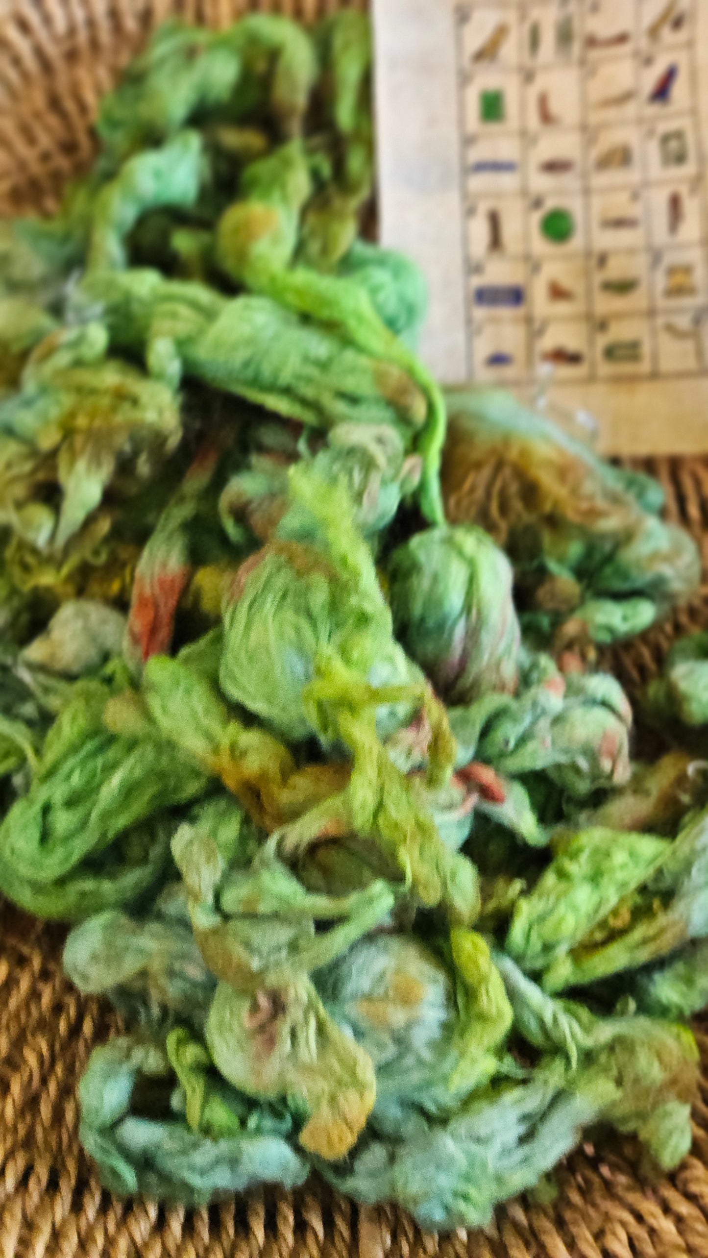 SCARAB Hand-Dyed Organic Extra Fine Cotton Noil for fiber art, texture blending, and papermaking - 1 ounce | 28 grams