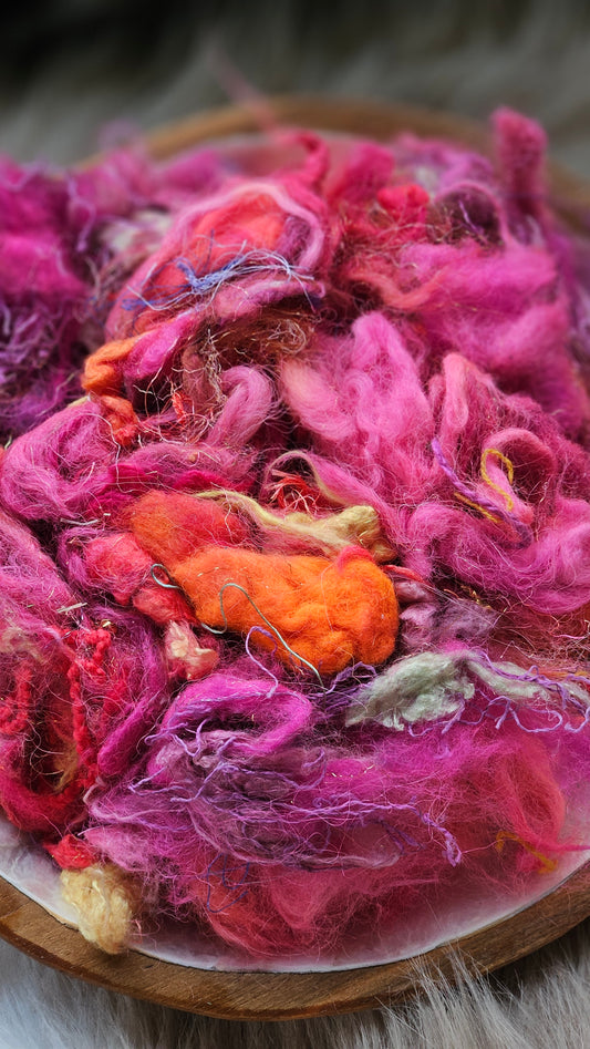 Feral Grace - hand-dyed wool alpaca bamboo texture blend - 4 ounces | 114 grams