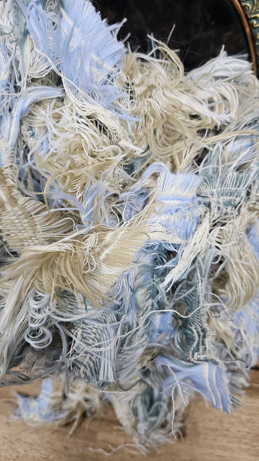 QUARTZ BEACH - shaggy fringe ribbon for tapestry weaving and fiber art - QUARTZ04 (1.2 lb)