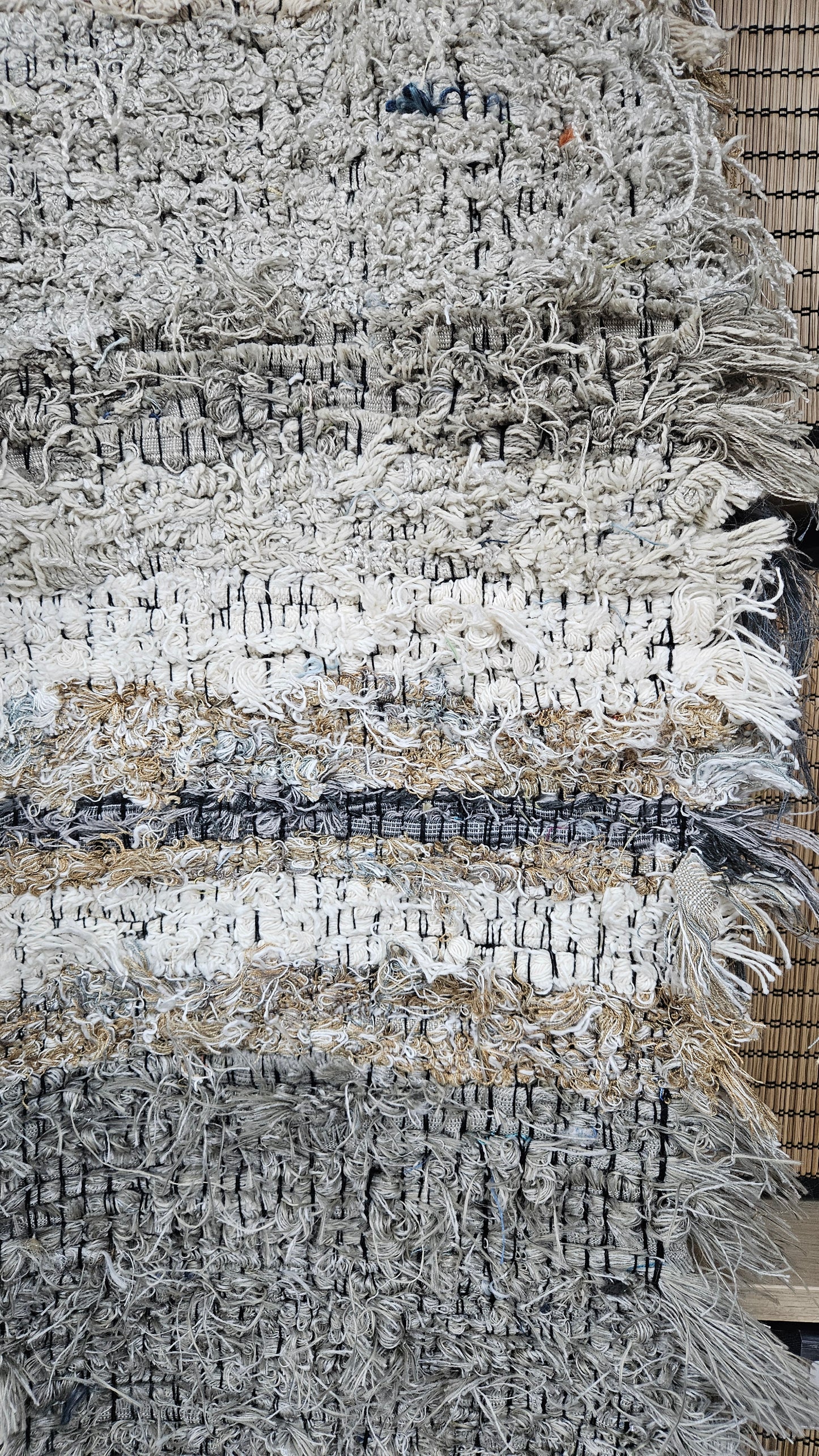 QUARTZ BEACH - shaggy fringe ribbon for tapestry weaving and fiber art - QUARTZ09 (.6 lb)