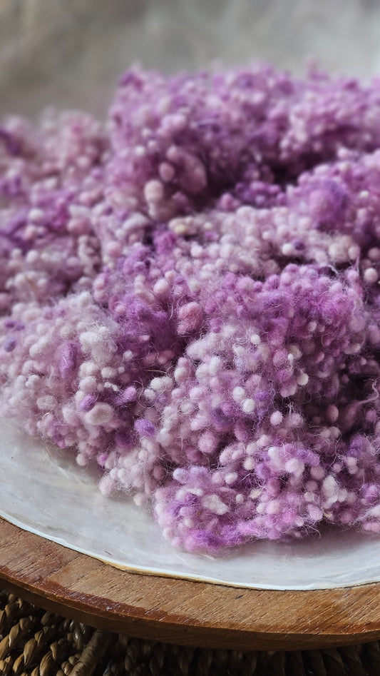 Emona - hand-dyed fine wool nepps for fiber blending and felting - 1 oz | 28 g