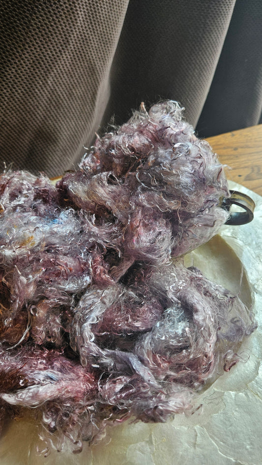 LAVENDER JADE - hand-dyed eucalyptus crimp faux-silk for art yarn embellishing, fiber blending, felting, and papermaking - 2 oz | 57 g