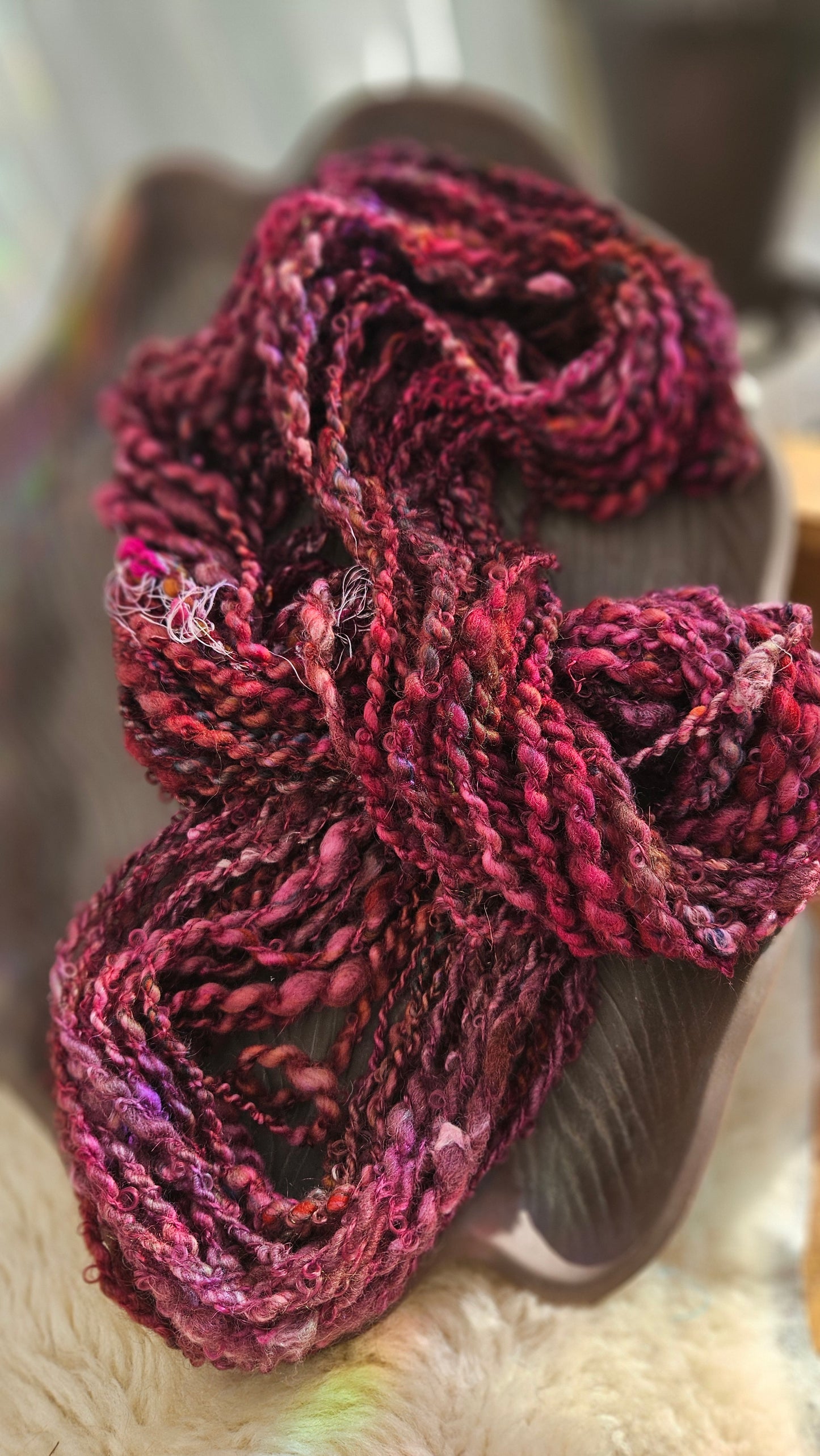 GARDEN THICKET - Bulky Handspun Art Yarn XL Skein - 44 yards | 3.4 ounces | 96 grams