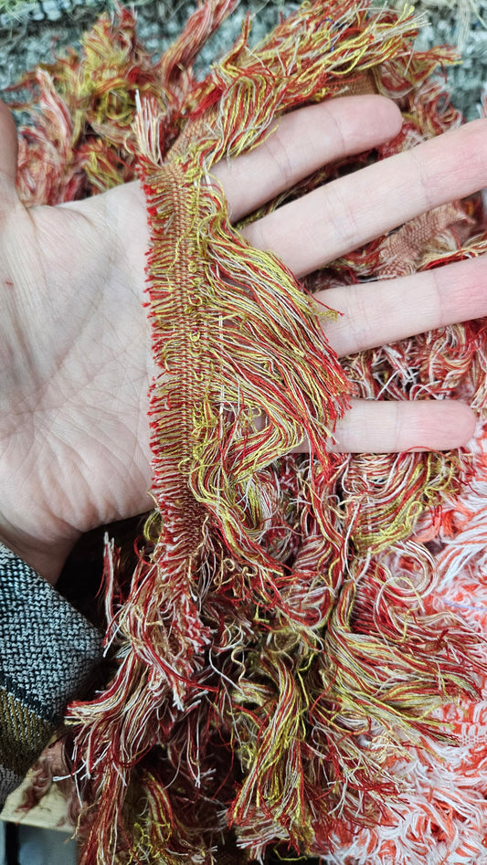 BULK 11 - shaggy fringe ribbon for tapestry weaving and fiber art - 4 POUNDS