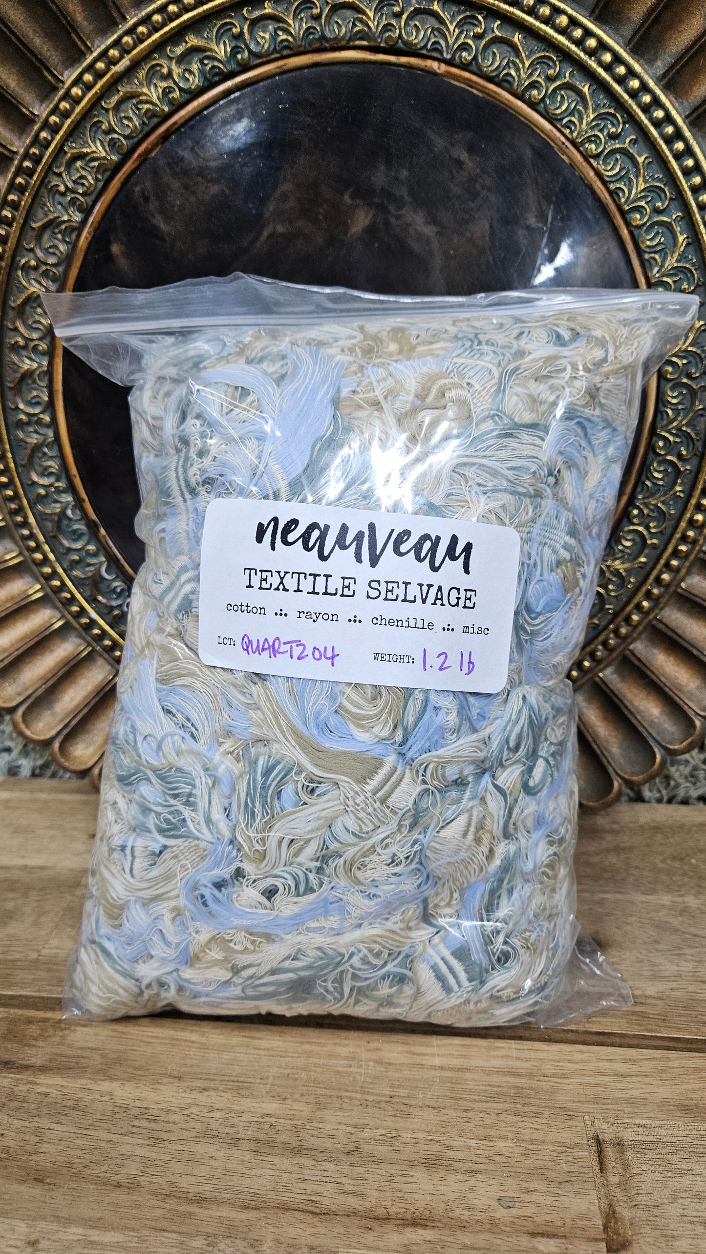 QUARTZ BEACH - shaggy fringe ribbon for tapestry weaving and fiber art - QUARTZ04 (1.2 lb)