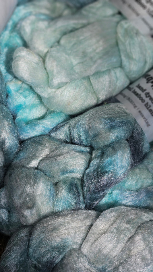 Sky Pearl - wool bamboo roving for felting and blending - 2 ounces | 57 grams