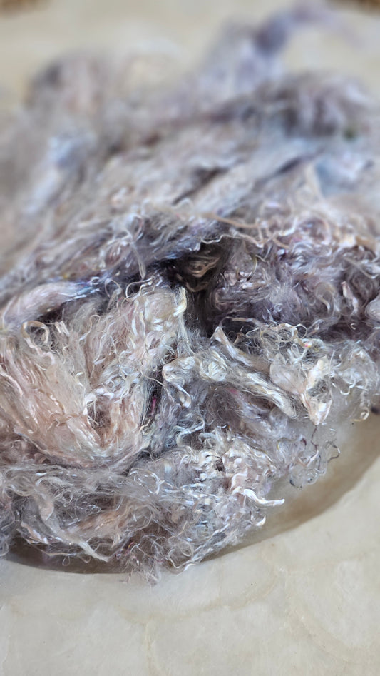 MARBLE - hand-dyed eucalyptus crimp faux-silk for art yarn embellishing, fiber blending, felting, and papermaking - 2 oz | 57 g