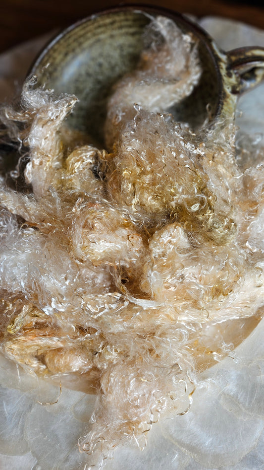 PHOSGENITE - hand-dyed eucalyptus crimp faux-silk for art yarn embellishing, fiber blending, felting, and papermaking - 2 oz | 57 g