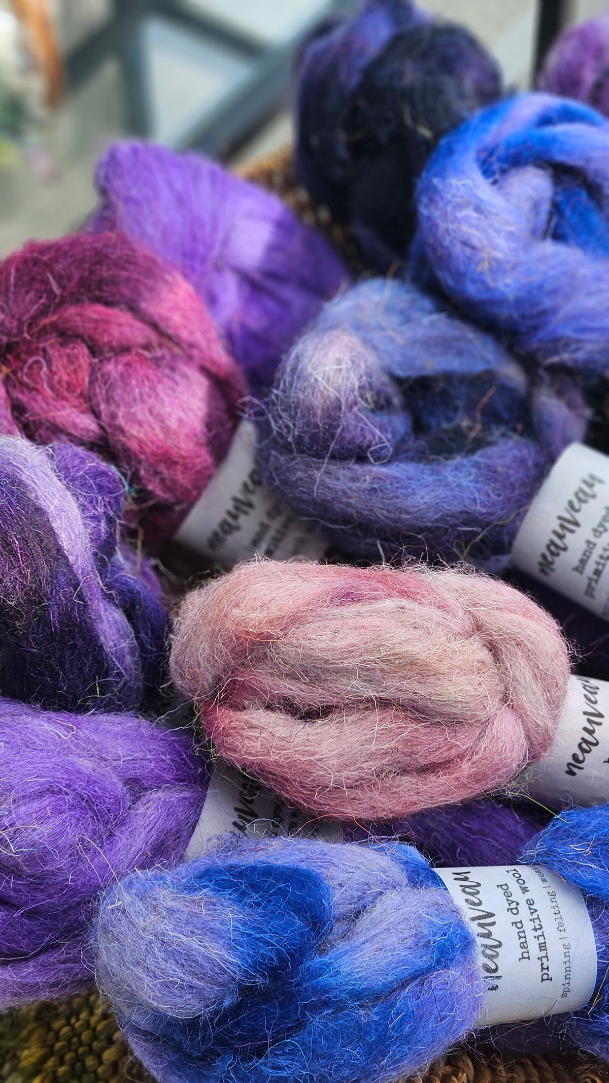 Brambleberry - primitive hand dyed wool roving for felting and blending - 2 ounces | 57 grams