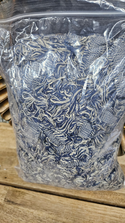 STARRY NIGHT - shaggy fringe ribbon for tapestry weaving and fiber art - LAPIS03 (.9 lb)