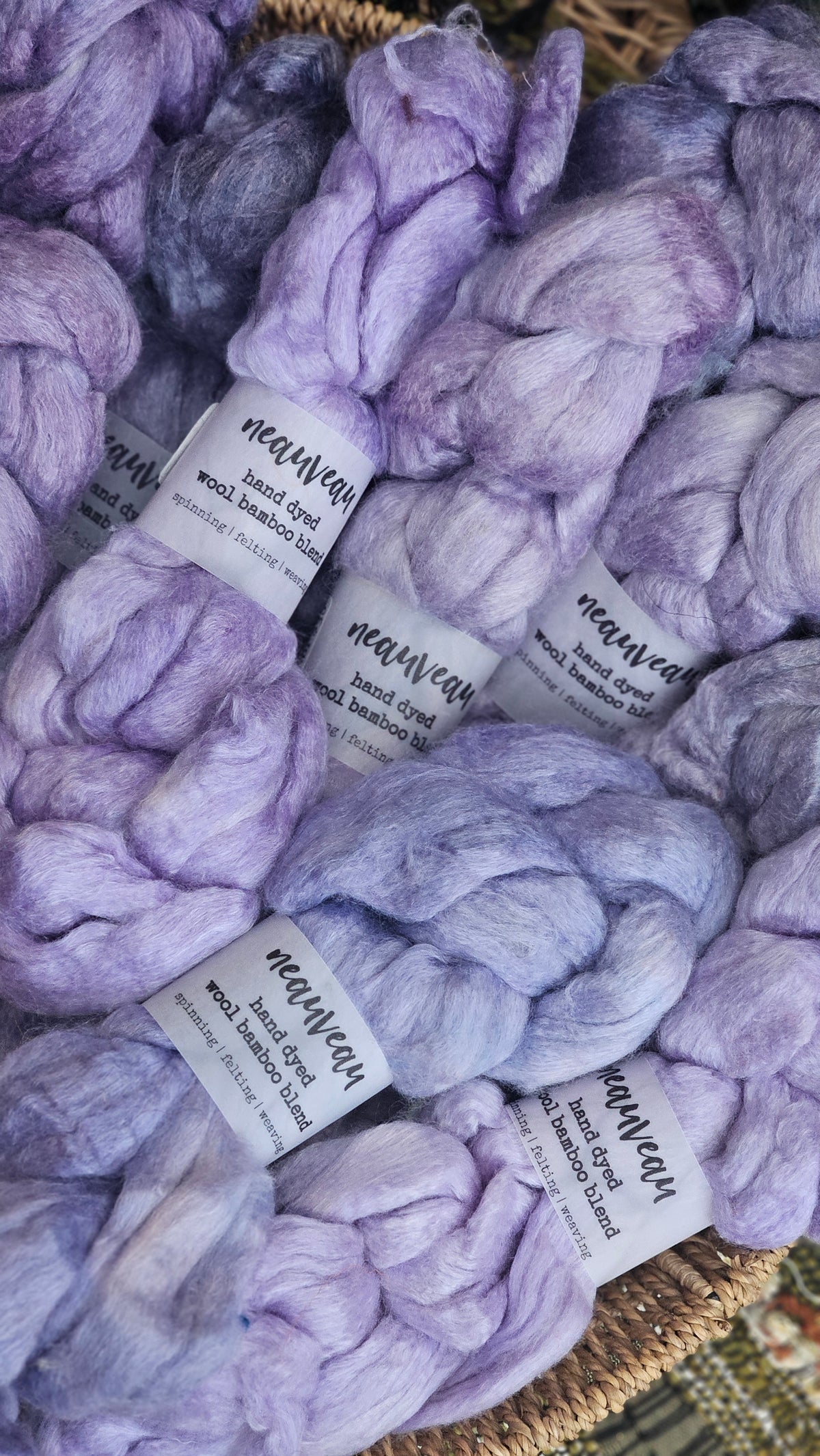 Lavender Pearl - wool bamboo roving for felting and blending - 2 ounces | 57 grams