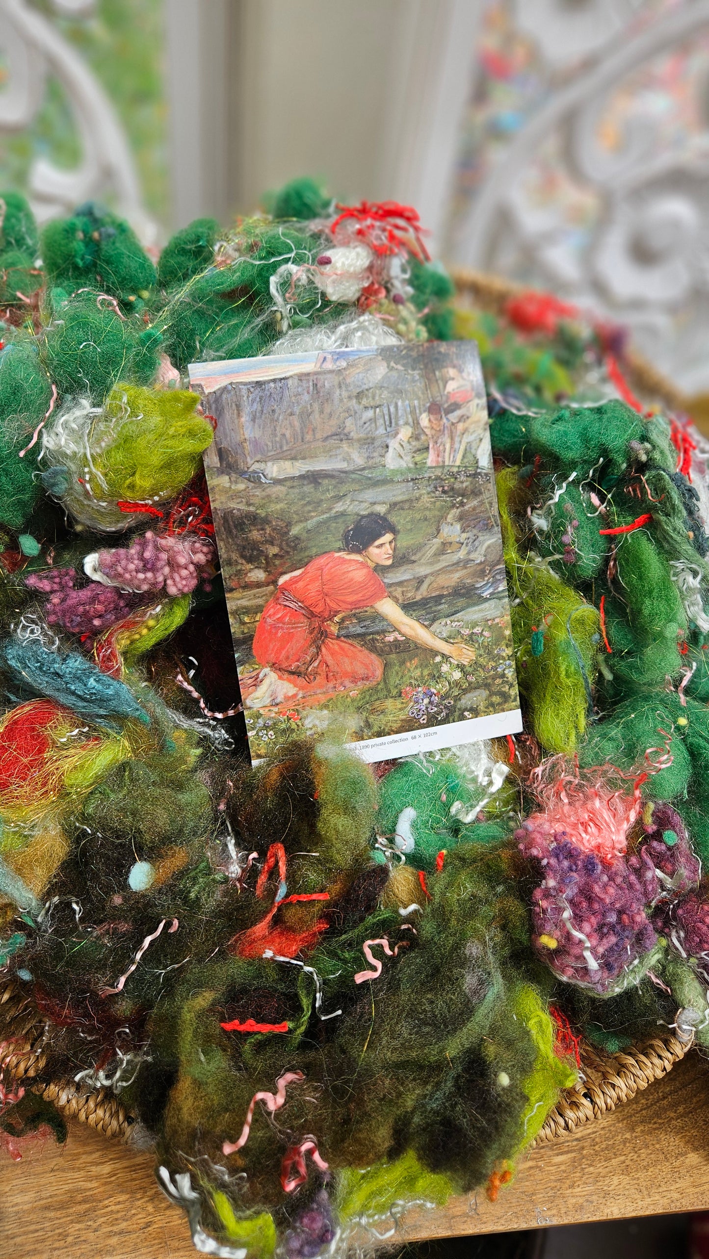 FLORA - limited edition Waterhouse inspired alpaca bamboo texture mix for fiber blending and felting - 3 oz | 85 g