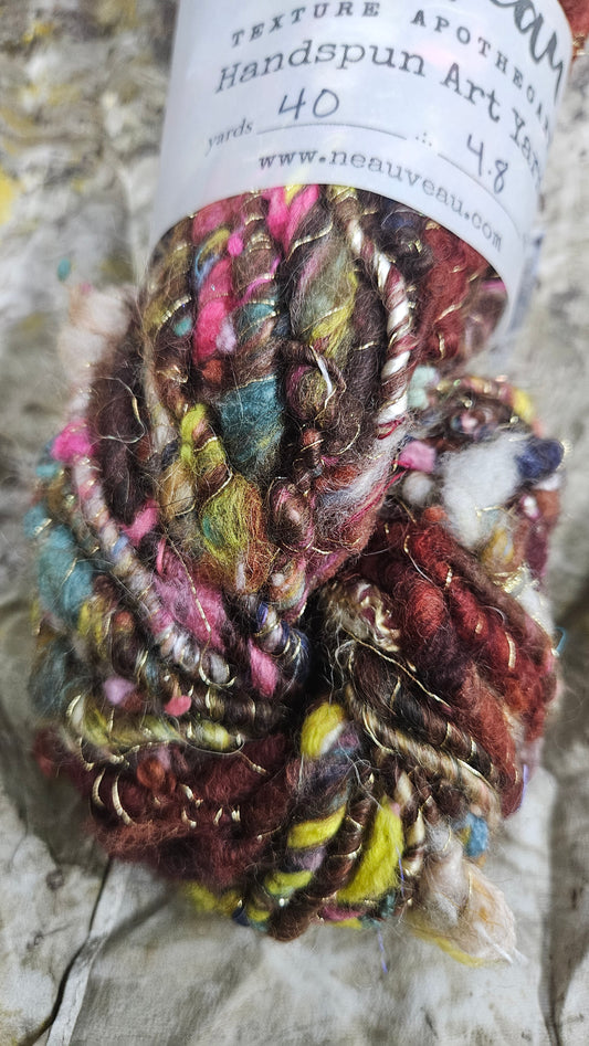 Handspun Bulky Art Yarn - Cinnamon Grove 05