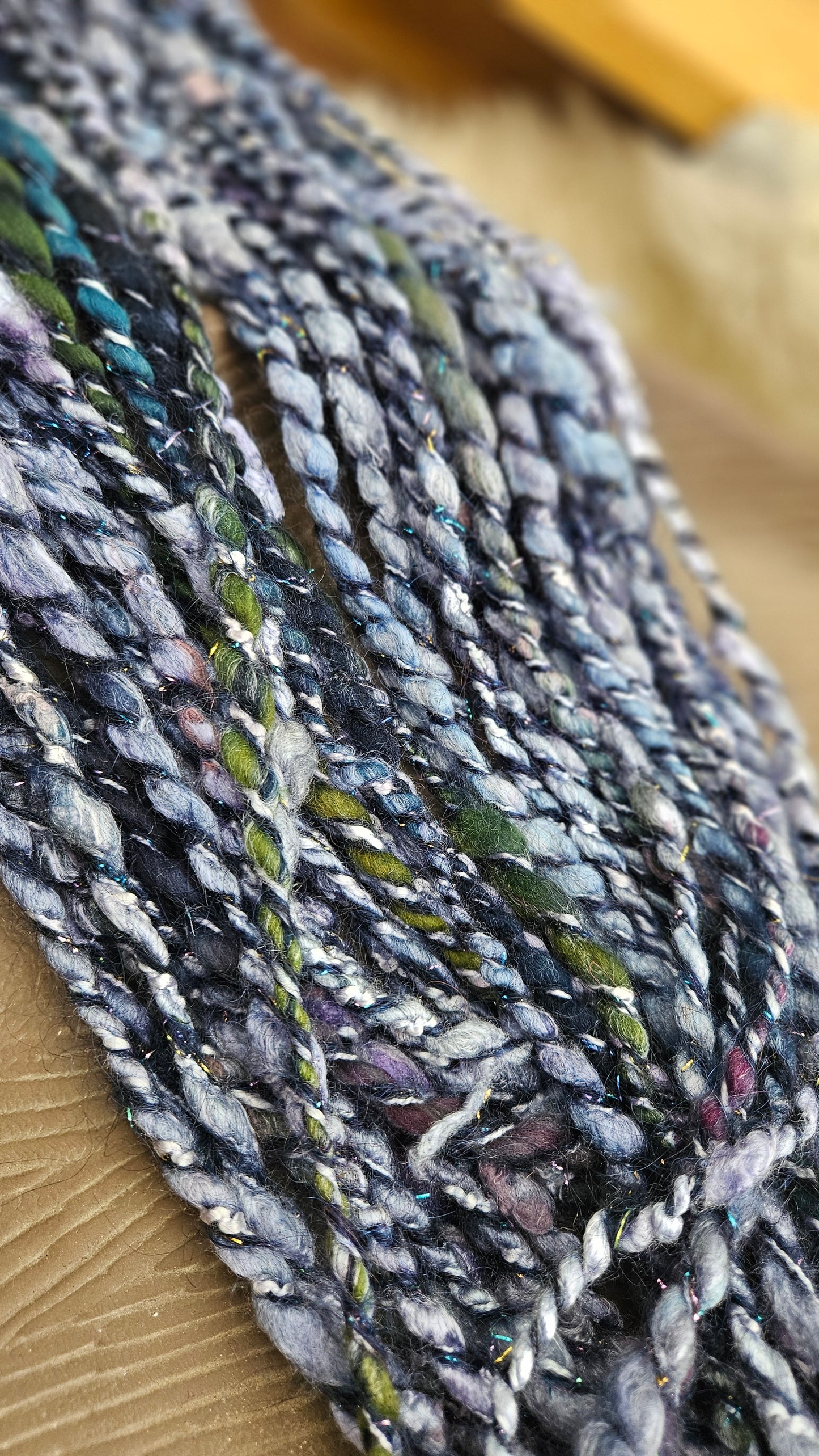 MOONLIGHT - Bulky Handspun Art Yarn XL Skein - 50 yards | 5.7 ounces | 162 grams