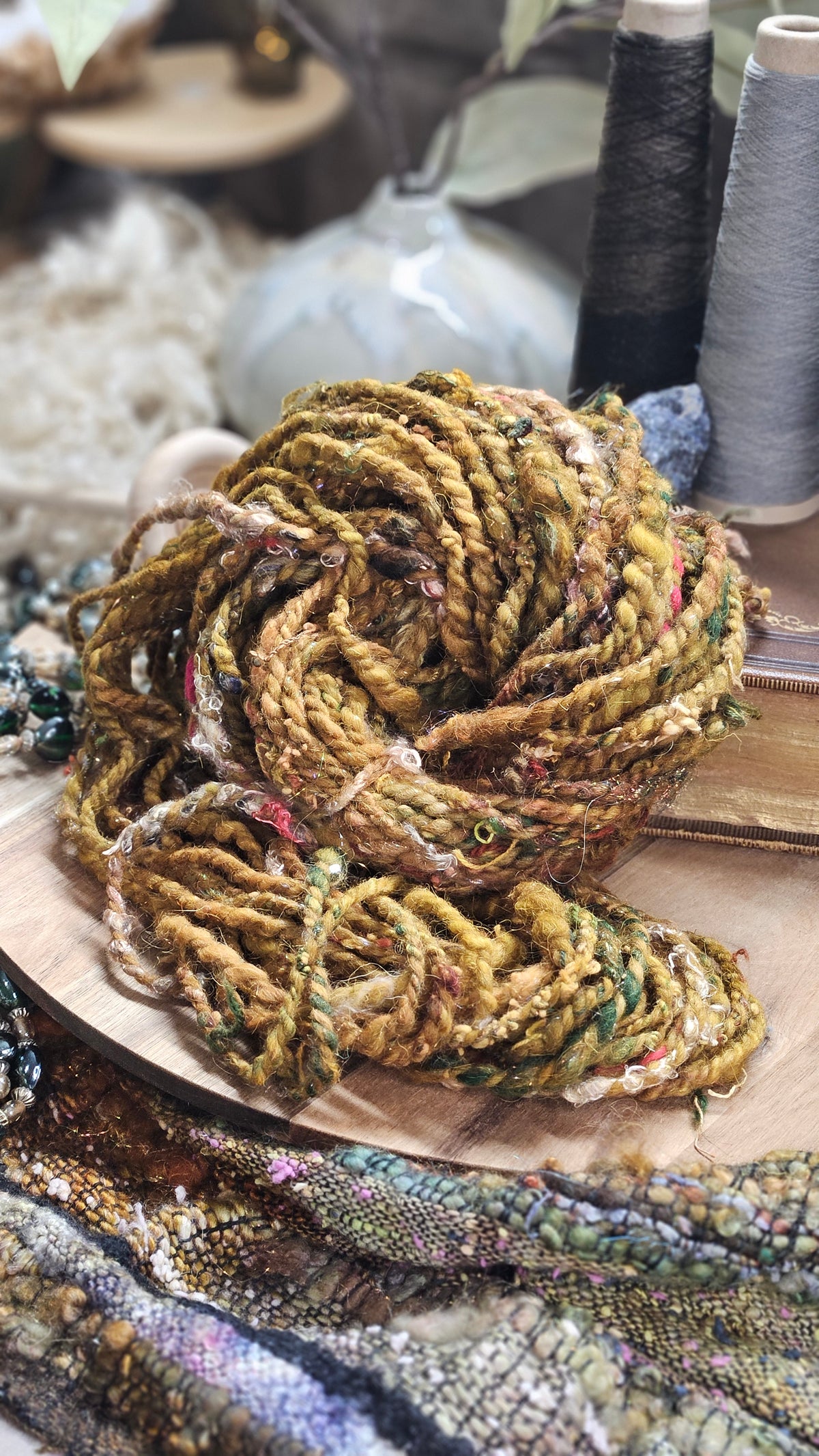 Handspun Bulky Art Yarn - 56 yards | 6 ounces - Botticelli Portrait 03