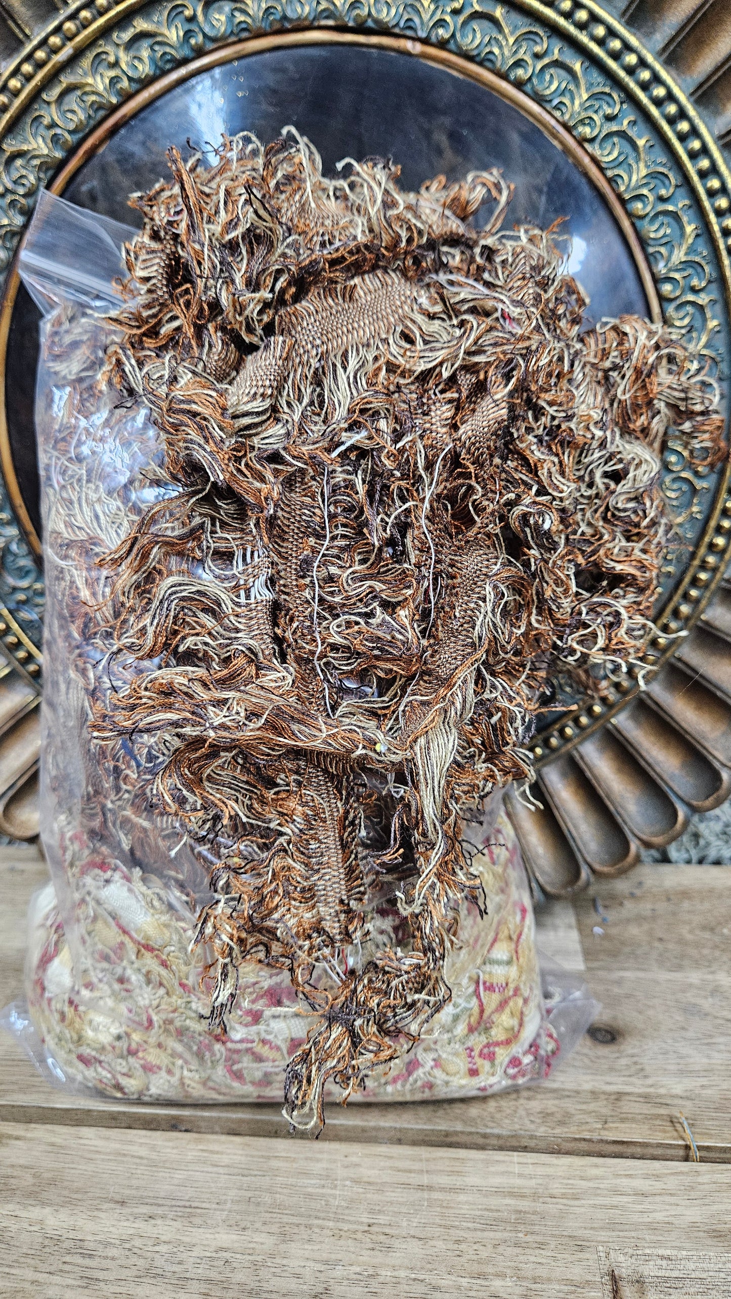 TOPAZ FIELDS - shaggy fringe ribbon for tapestry weaving and fiber art - TOPAZ06 (1.3 lb)