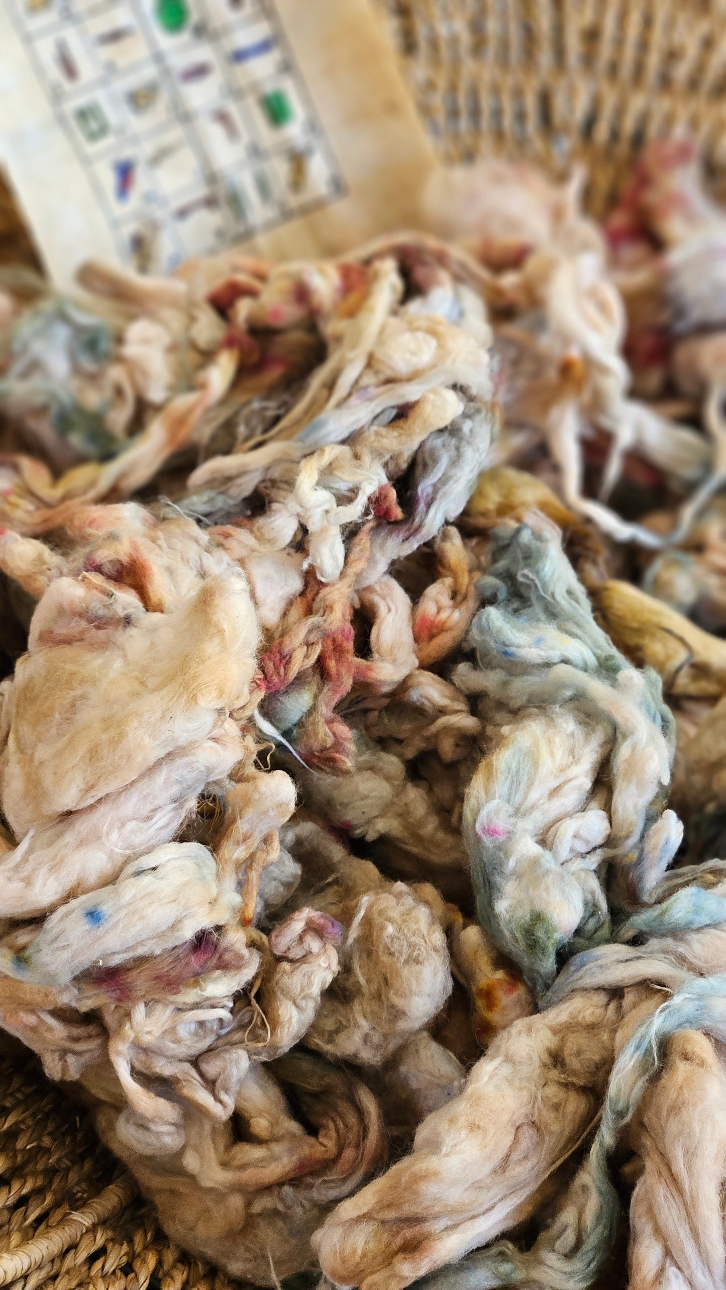 NEFERTARI Hand-Dyed Organic Extra Fine Cotton Noil for fiber art, texture blending, and papermaking - 1 ounce | 28 grams