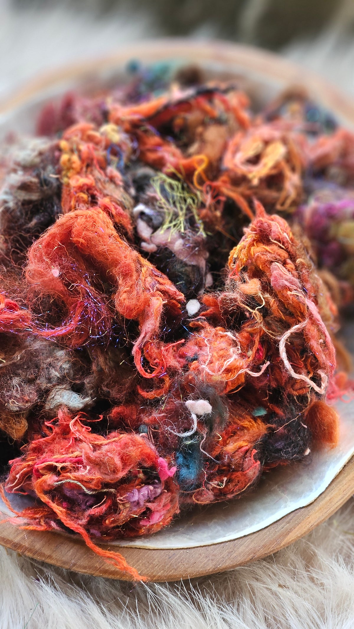 End of the World - hand-dyed wool alpaca bamboo texture blend - 4 ounces | 114 grams