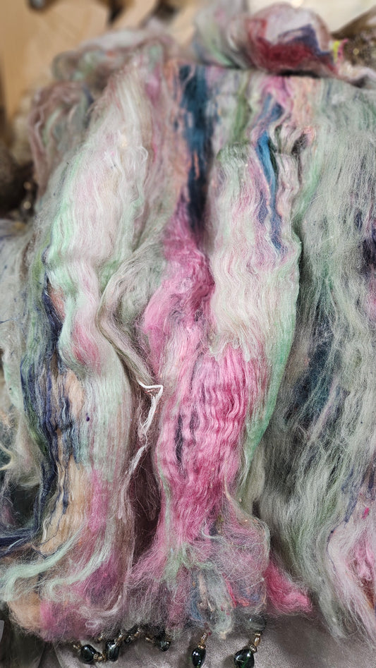 Shaniko Wool Silk Flax Neauveau Art Batt 904 - 3.6 oz