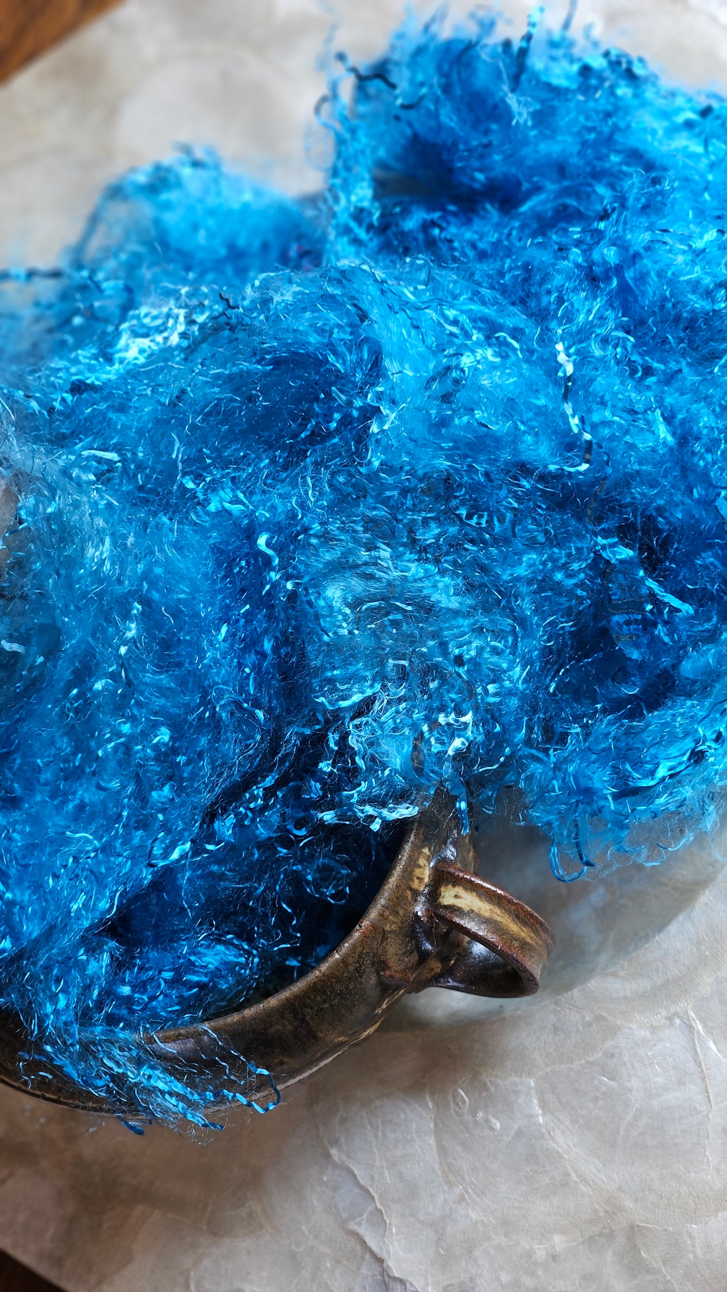 CERUSSITE - hand-dyed eucalyptus crimp faux-silk for art yarn embellishing, fiber blending, felting, and papermaking - 2 oz | 57 g