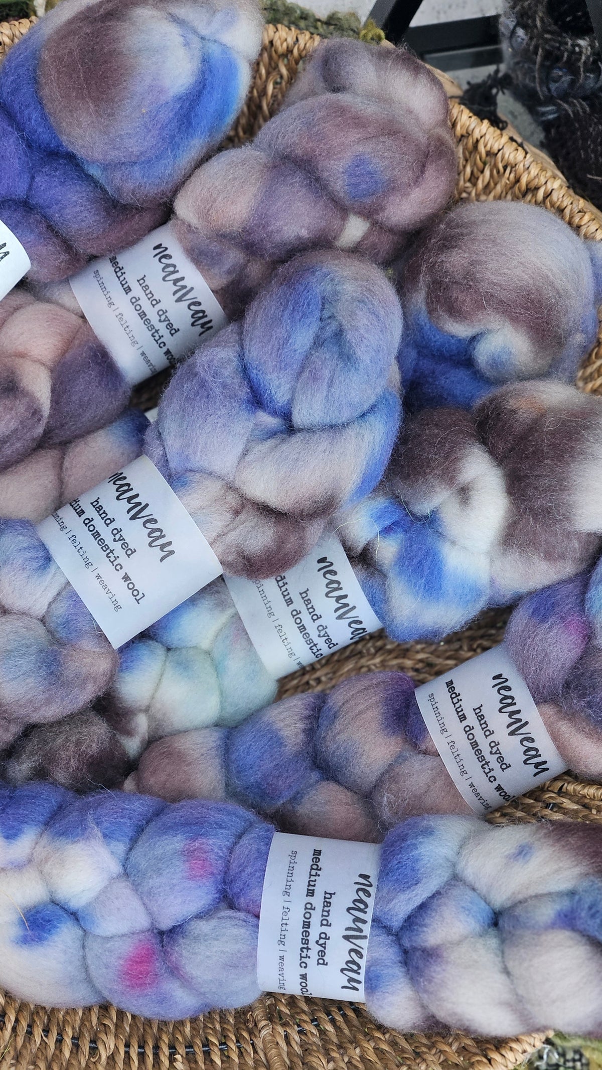 Jay Feather - hand dyed domestic wool roving for felting and blending - 2 ounces | 57 grams