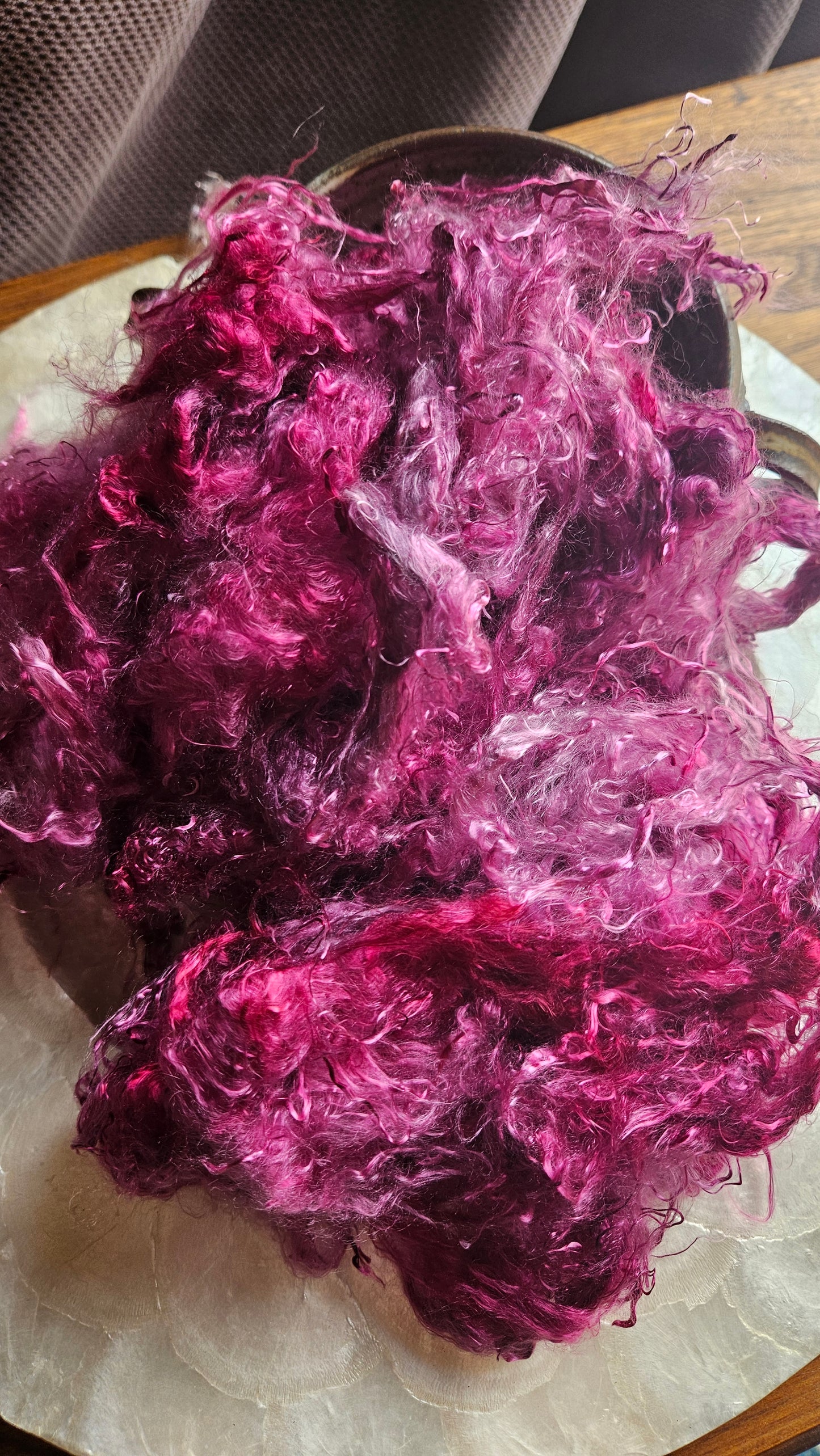 HACKMANITE - hand-dyed eucalyptus crimp faux-silk for art yarn embellishing, fiber blending, felting, and papermaking - 2 oz | 57 g