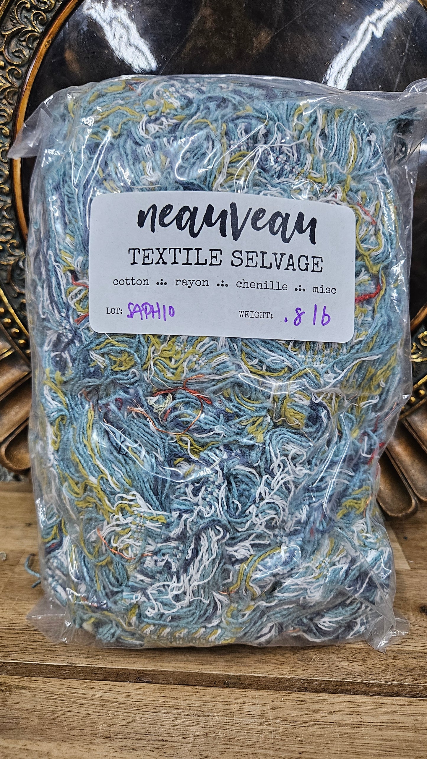 SUMMER WAVES - shaggy fringe ribbon for tapestry weaving and fiber art - SAPH8910 (.75 lb)