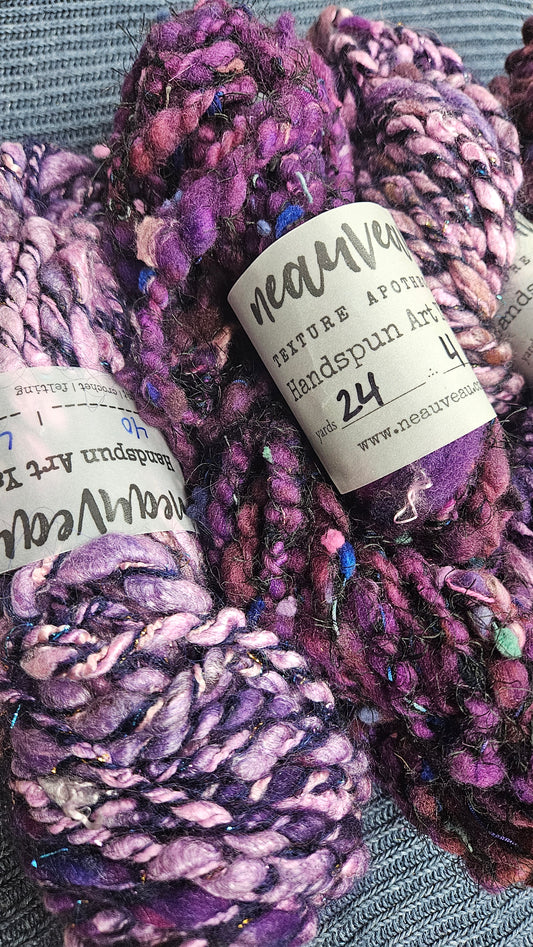 Handspun Yarn Lot - 5 Skeins Boysenberry