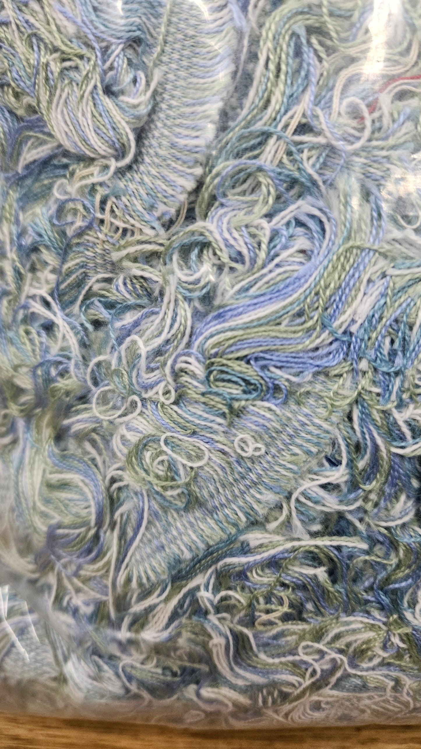 QUARTZ BEACH - shaggy fringe ribbon for tapestry weaving and fiber art - QUARTZ06 (1.1 lb)