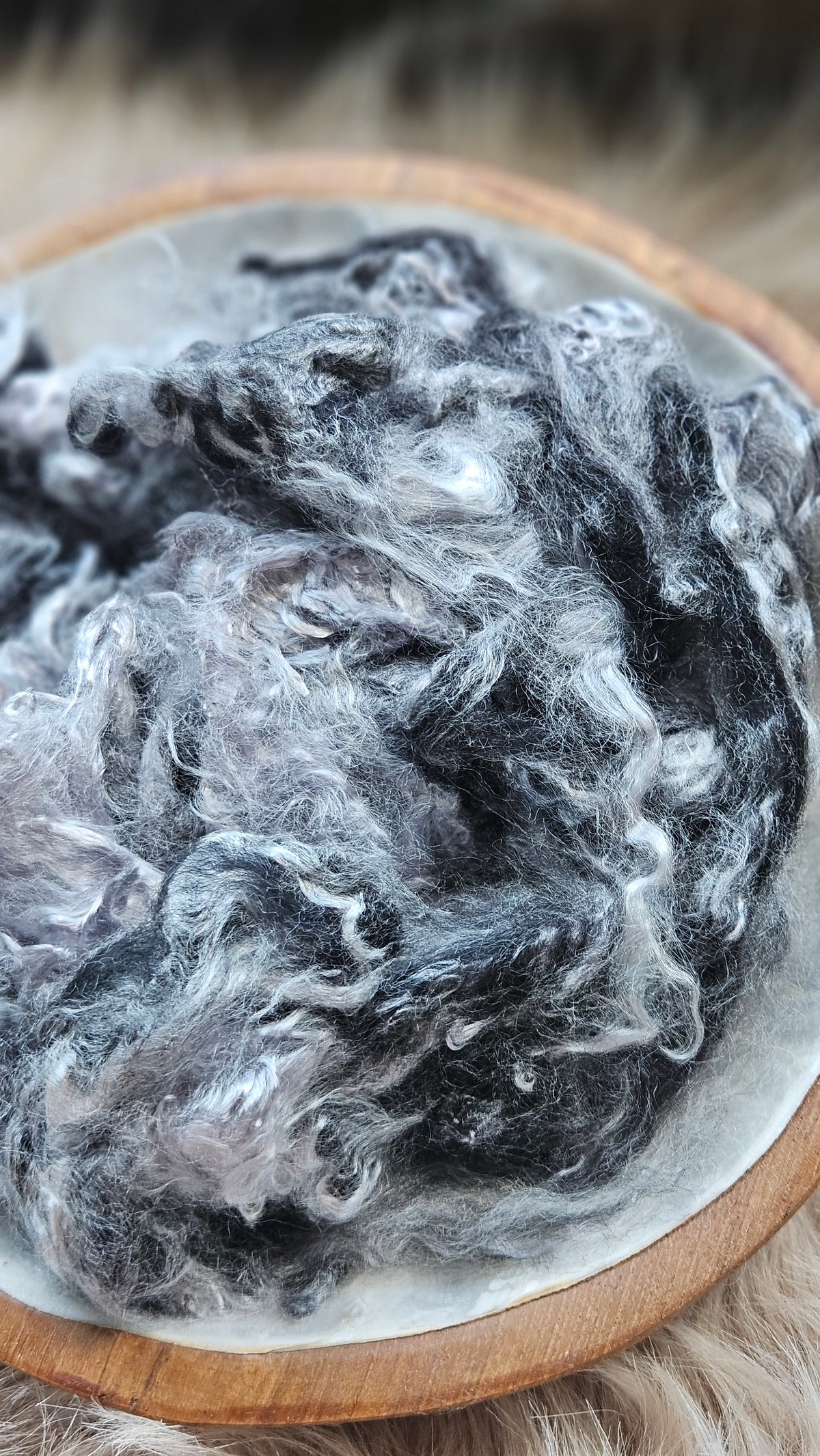 Black Licorice - hand-dyed fine wool and silky bamboo mill ends - 5 oz | 142 g