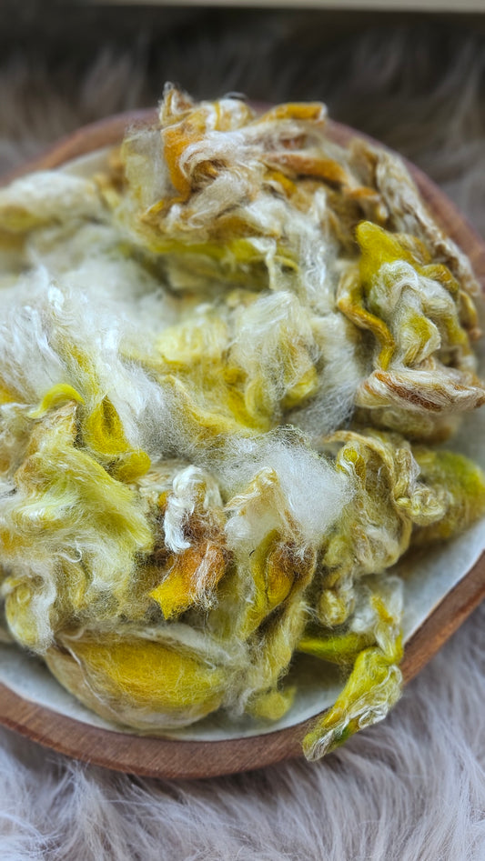 Baklava - hand-dyed fine wool and silky bamboo mill ends - 5 oz | 142 g