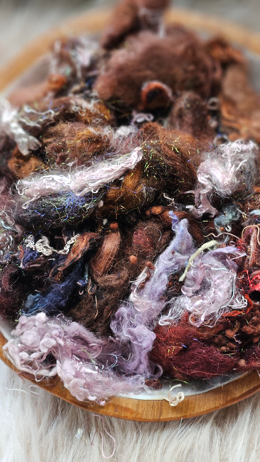 Bloom Lullaby - hand-dyed wool alpaca bamboo texture blend - 4 ounces | 114 grams